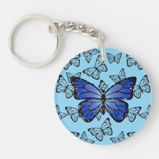 Vlinder Collage Glitterige Ontwerp Sleutelhanger