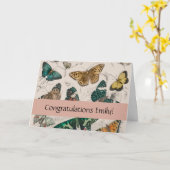 Vlinder Collectie Antiek Vlinders Kaart (Gele Bloem)