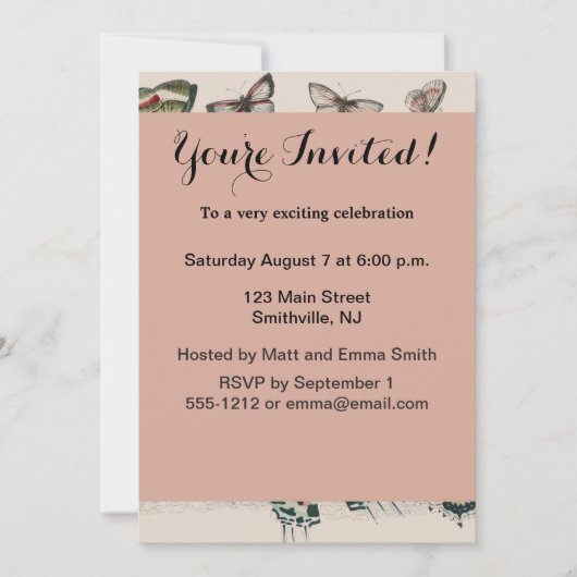 Vlinder Collectie Antiek Vlinders Kaart (Voorkant)