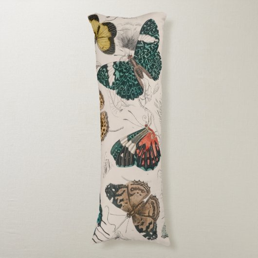 Vlinder Collectie Antiek Vlinders Lichaamskussen (Voorkant Verticaal)