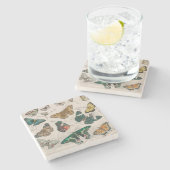 Vlinder Collectie Antiek Vlinders Stenen Onderzetter (Zijkant)