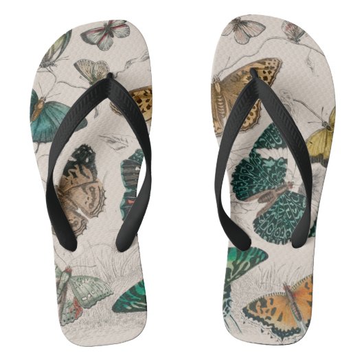 Vlinder Collectie Antiek Vlinders Teenslippers (Voetbed)
