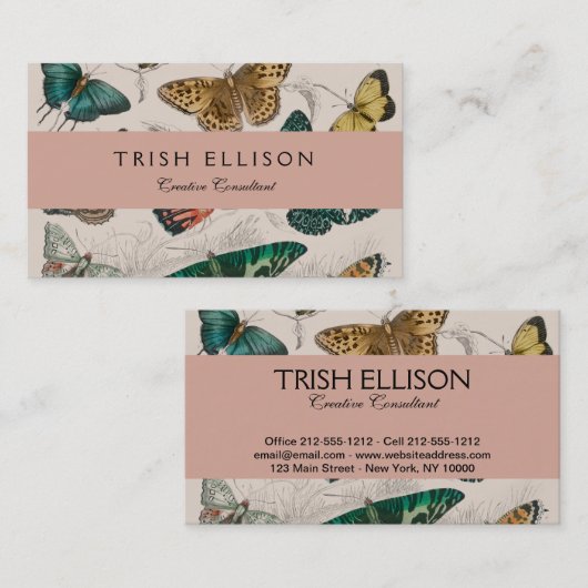 Vlinder Collectie Antiek Vlinders Visitekaartje (Voorkant / Achterkant)