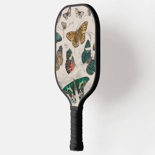 vlinder collectie antiek waterverf boter pickleball paddle (Links)