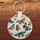 vlinder collectie antiek waterverf boter sleutelhanger (Voorkant)
