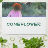 Vlinder & Coneflower Theedoek (Gevouwen)