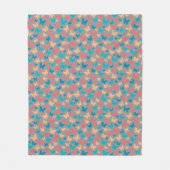 Vlinder cool patroon beige roze turquoise grijs fleece deken (Voorkant)