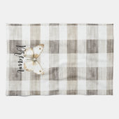 Vlinder Crème Plaid Strepen Theedoek (Horizontaal)