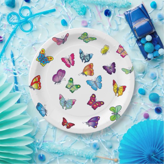 vlinder Custom Paper Borden 9" Papieren Bordje (Feest)