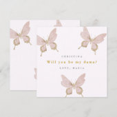  vlinder Dama voorstel Quinceanera Kaart (Voorkant / Achterkant)