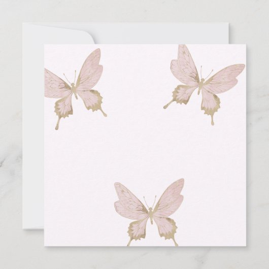  vlinder Dama voorstel Quinceanera Kaart (Achterkant)