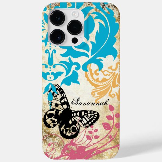  Vlinder Damask iPhone Case (Achterkant)