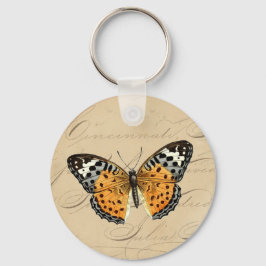 vlinder "Dame met schilderen" Calligrafie Sleutelhanger