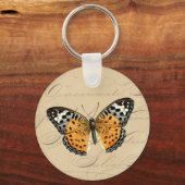 vlinder "Dame met schilderen" Calligrafie Sleutelhanger (Voorkant)