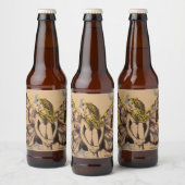 vlinder dame, vlinder vrouw, blonde fee kunst bier etiket (Flessen)