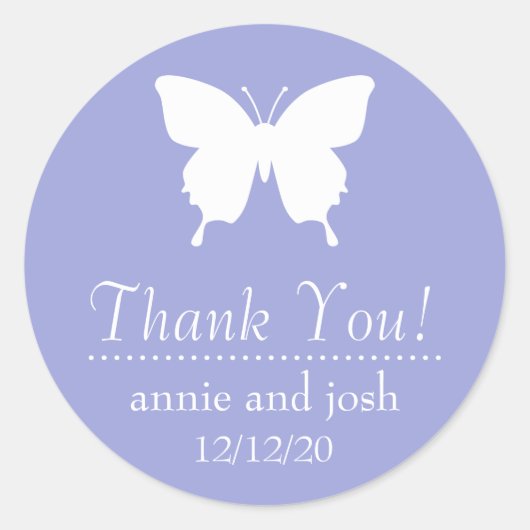 Vlinder dank je etiketten (Violet Paarse) (Voorkant)