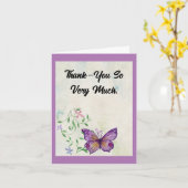  vlinder dank-je Kaart (Gele Bloem)