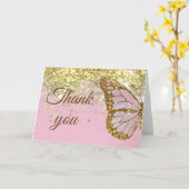 vlinder dank je kaart (Gele Bloem)