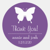 Vlinder dank je labels (Paarse) (Voorkant)