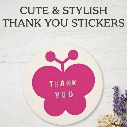 Vlinder dank je sticker