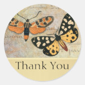 vlinder dank u ronde sticker (Voorkant)