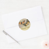 vlinder dank u ronde sticker (Envelop)