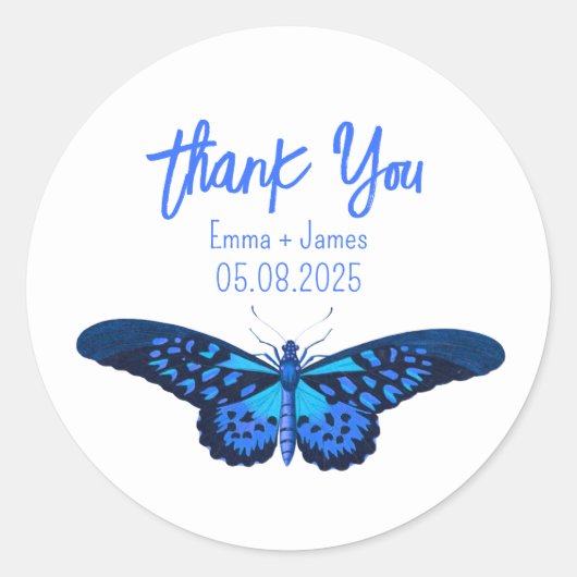  vlinder Dank u Sticker (Voorkant)