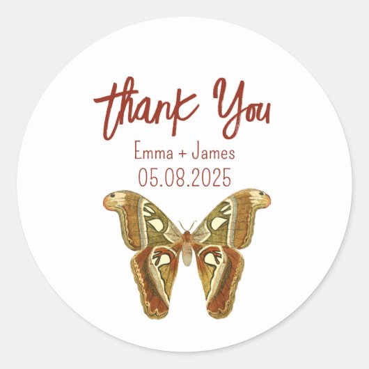 vlinder Dank u Sticker (Voorkant)