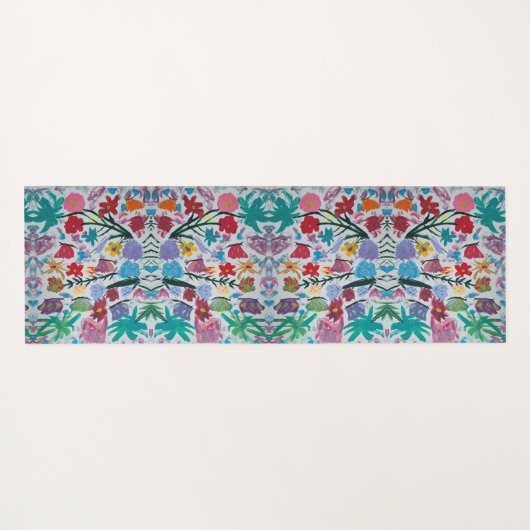 Vlinder Dans Bloemen Monogram Yoga Mat (Achterkant (horizontaal))