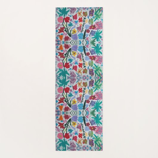 Vlinder Dans Bloemen Monogram Yoga Mat (Achterkant)