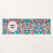 Vlinder Dans Bloemen Monogram Yoga Mat (Voorkant (horizontaal))