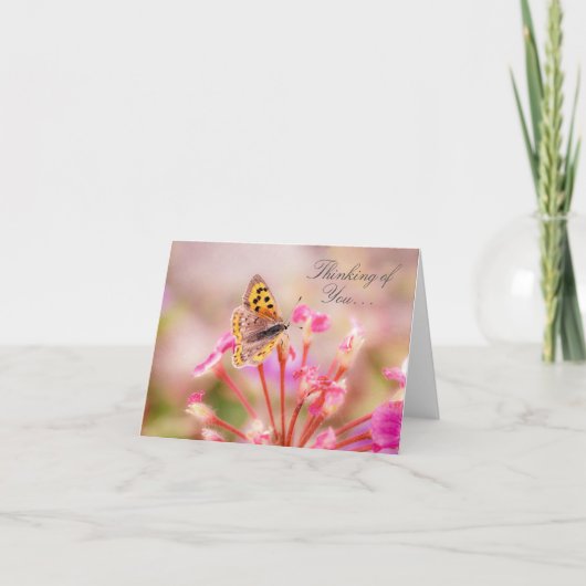 Vlinder denkt aan jou  kaart (Voorkant)