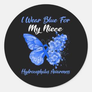 vlinder die ik blauw heb Draag voor mijn nichtje h Ronde Sticker
