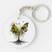 Vlinder Dier Creatieve Kunst Sleutelhanger (Achterkant)