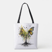 Vlinder Dier Creatieve Kunst Tote Bag (Achterkant)
