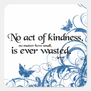 vlinder draaikolk van vriendelijkheid vierkante sticker