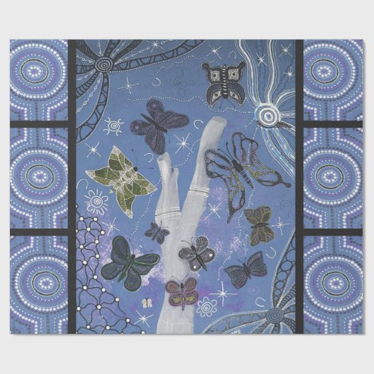Vlinder dromen Aboriginal inpakpapier (Vlak)
