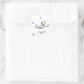 Vlinder dromen: Violet Monogram Sticker (Tas)