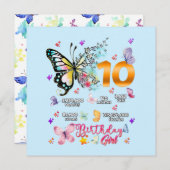 Vlinder Dubbele Cijfers 10 Jaar Oude Vlinders I Kaart (Voorkant / Achterkant)
