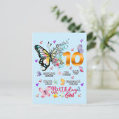 Vlinder Dubbele Cijfers 10 Jaar Oude Vlinders Uitnodiging Briefkaart (Staand voorkant)