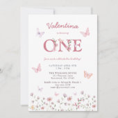 Vlinder Eerste Verjaardag Kaart (Voorkant)