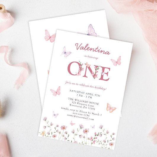 Vlinder Eerste Verjaardag Kaart