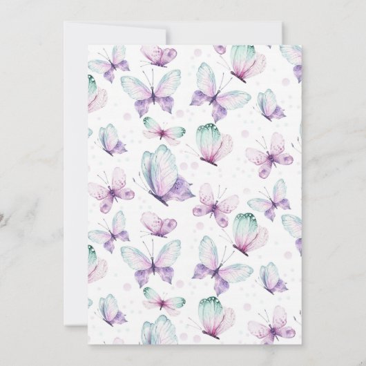 Vlinder Eerste Verjaardag Kaart (Achterkant)