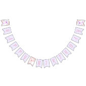 Vlinder Eerste Verjaardags Meisje 1e Roze Paarse Vlaggetjes (Alle)