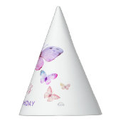 Vlinder Eerste Verjaardags Meisje 1e Roze Partij P Feesthoedjes (Rechts)