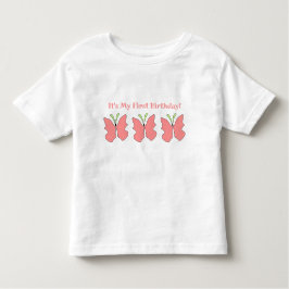 Vlinder eerste verjaardagsfeestje kinder shirts