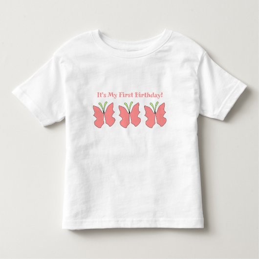 Vlinder eerste verjaardagsfeestje kinder shirts (Voorkant)