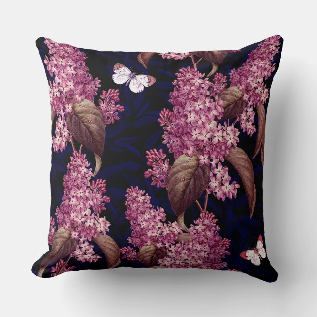  vlinder Elegant Blauw Designer Kussen (Voorkant)