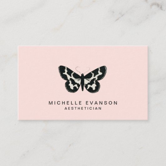  vlinder Elegant Logo Blush Pink Visitekaartje (Voorkant)