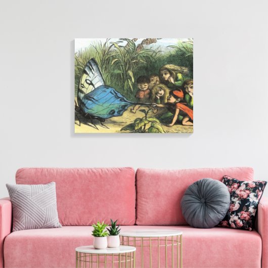 Vlinder Elf Artwork Leuke Elfen Vlinders Canvas Afdruk (Insitu (Woonkamer))